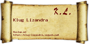 Klug Lizandra névjegykártya